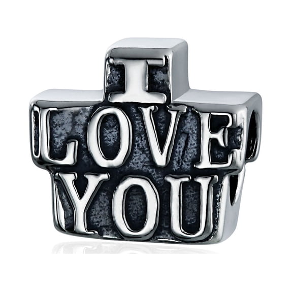 Bling Jewelry Womens Words Saying I Love You Charm Bead .925 Sterling Silver