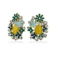 thumbnail image 1 of Bling Jewelry Womens Yellow Aqua Black Butterflies Flower Clip On Earrings Gold Plated, 1 of 5