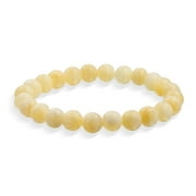 Bling Jewelry Yellow Jade Quartz 8MM Ball Bead Gemstones Stackable Stretch Bracelet