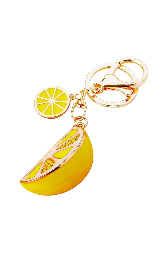 Bling Lemon Keychains For Women Girls Rhinestone Crystal Orange Key Chain For Car Keys Purse Charms Handbag Backpack