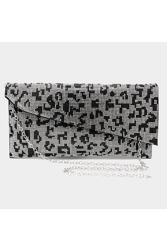 Bling Leopard Patterned Evening Clutch / Crossbody Bag
