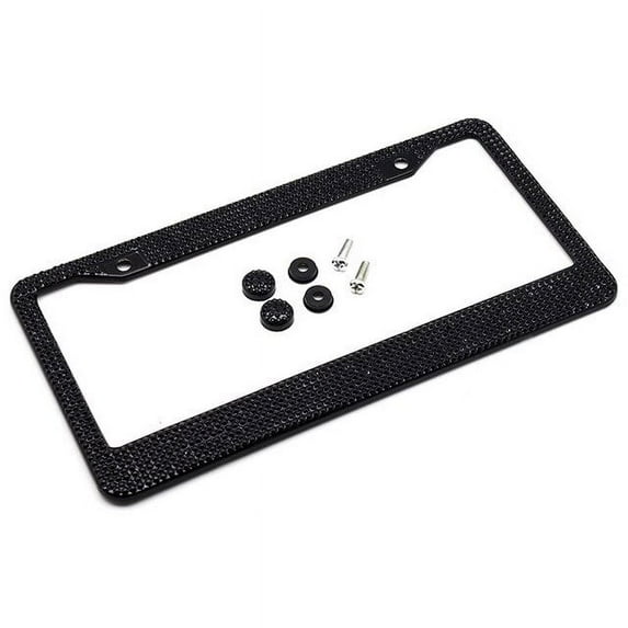 Bling License Plate Frame Luxury Handcrafted Rhinestone Car Frame Plate,Black
