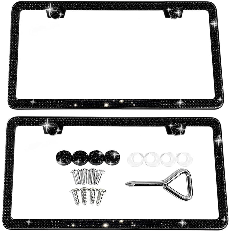 Bling License Plate Frame, 2 Pack License Plate ... - UK Bling License Plate Frame, 2 Pack License Plate ... - UK