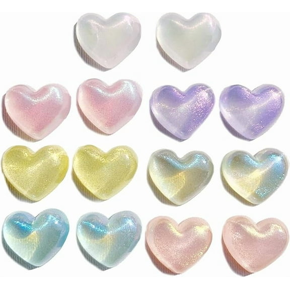 Bling Love Shoe Charms，14 PCS Sparkling Shoe Accessories for Clog Sandals，Decoration Pins for Bracelet Wristband，Women Teen Cute Birthday Party Gift Shoe Decoration Charms