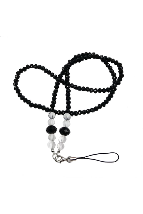Neck Crystal Bling Beads Lanyard Strap ID Name Phone Card Badge Key R1V0