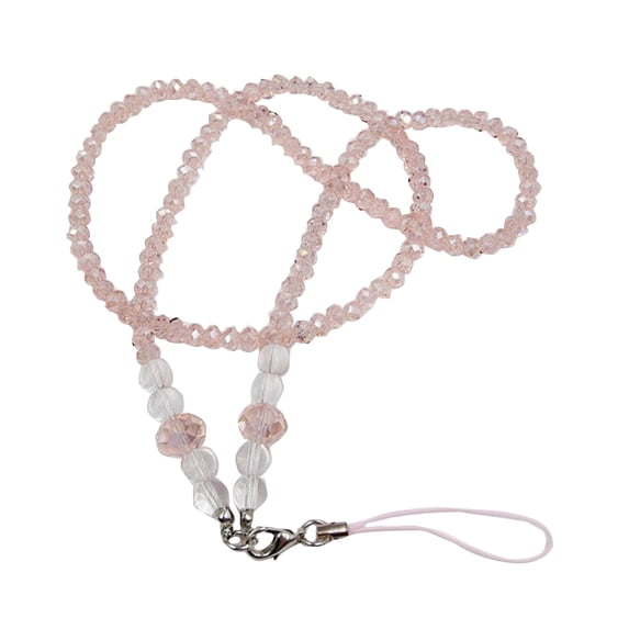 Bling Neck Crystal Bling Beads Lanyard Strap ID Name Phone Key NEW Card G9C8