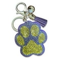 thumbnail image 1 of Bling Paw Print Keychain  Purple and Gold Rhinestone Charm  Bag Clip for Women, Kids, Backpacks, Handbags  Durable Lightweight Tiger Paw  Perfect Game Day Accessory, 1 of 5