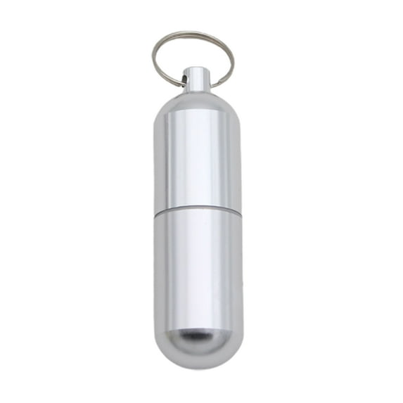 Bling Pill Container Portable Pill Bottle Case Waterproof Travel Pill Holder Moisture Proof with Keychain to Hold Vitamins and Supplements for Outdoor Camping