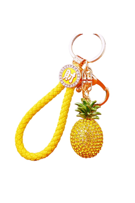 Bling Pineapple Keychains For Women Girls Rhinestone Crystal Key Chain For Car Keys Purse Charms Handbag Backpack