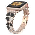 thumbnail image 1 of Bling Plating Bands Women Compatible with Apple Watch 40mm 41mm 38mm, Diamond Metal Strap, Dressy Rhinestone Sparkle Replacement for iWatch Bands Series SE/9/8/7/6/5/4/3/2/1, Rosegold+Black, 1 of 6