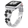 thumbnail image 1 of Bling Plating Bands Women Compatible with Apple Watch 42/44/45/49mm, Diamond Metal Strap, Dressy Rhinestone Sparkle Replacement for iWatch Bands Series Ultra/SE/9/8/7/6/5/4/3/2/1, Silver+Black, 1 of 6