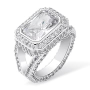 Bling Punky Rapper Fashion Luxury Rings for Men 14K Gold Plated Shiny Big Iced out Hip Hop Cubic Zirconia Men Rings