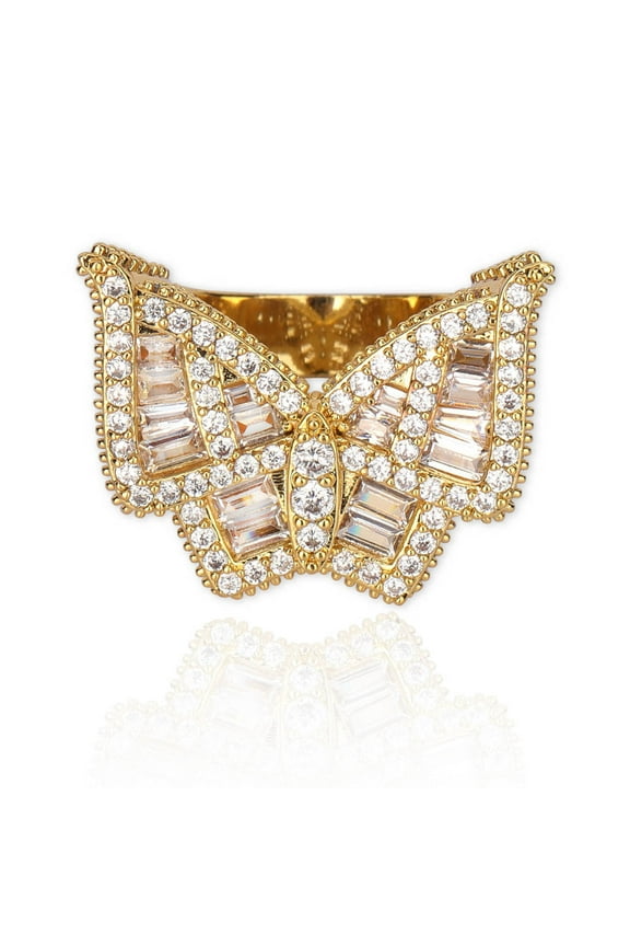 Bling Punky Rapper Fashion Luxury Rings for Men 18K Gold Plated Shiny Big Iced out Hip Hop Cubic Zirconia Men Rings