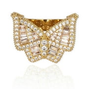Bling Punky Rapper Fashion Luxury Rings for Men 18K Gold Plated Shiny Big Iced out Hip Hop Cubic Zirconia Men Rings