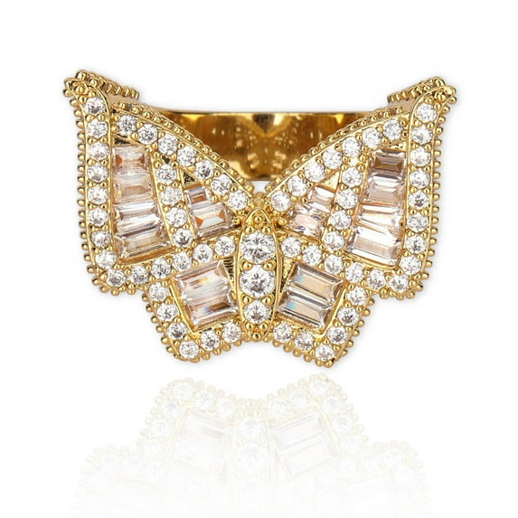 Bling Punky Rapper Fashion Luxury Rings for Men 18K Gold Plated Shiny Big Iced out Hip Hop Cubic Zirconia Men Rings