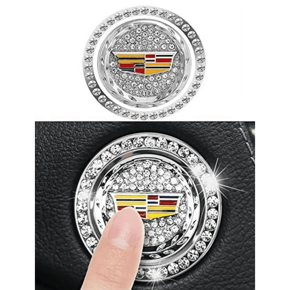 Bling Push Start Button Car Accessories for Women Men | Car Emblem Rhinestones Crystals | Pick Your Automobile | Vehicle Handmade Jewelry