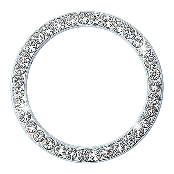 Bling Push To Start Button Cover Ring Interior Rhinestone Car Bling Ring Emblem Sticker Girly Bling Car Accessories for Women Engine
