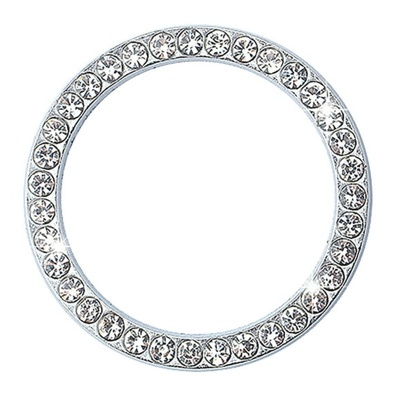 Bling Push to Start Button Cover Ring - with Rhinestone,for Women's Car Decoration,Easy to Install