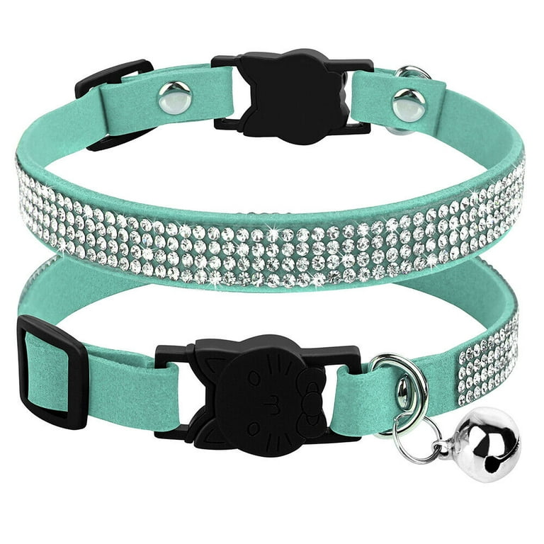 Bling Quick Release Cat Collar Safety Buckle Breakaway Soft Suede