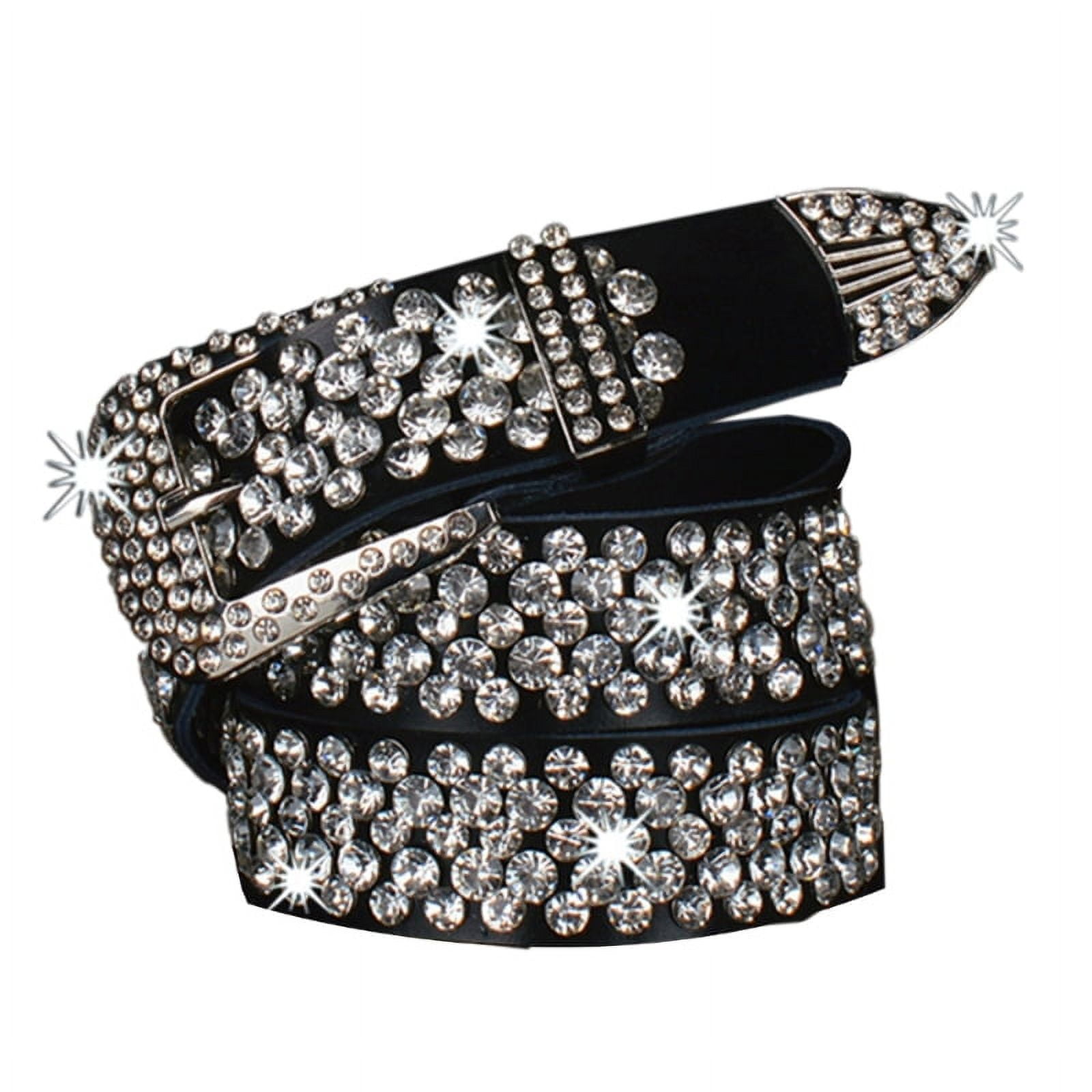 Bling Rhinestone Belts Women Fashion Cowgirl Western Studded Rhinestone ...