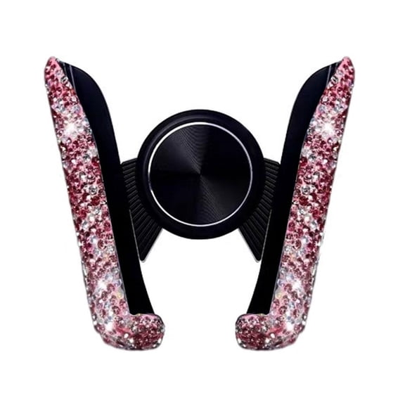 Bling Rhinestone Car Phone Holder,Mini Car Dash Vent Automatic Phone Mount,Adjustable Crystal Auto Cars Stand Cars Accessories for Various Mobile Phones and Gifts for Women