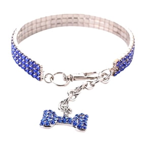 Bling Rhinestone Dog Collar Sparkly Crystal Necklace for Small Dogs and Cats, Fancy Pet Jewelry for Princess Puppy, Adjustable