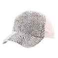 thumbnail image 1 of Bling Rhinestone Mesh Visor Cap, Canvas Baseball Cap for Women Summer UV Protection Adjustable Visor Hat Trendy Lightweight Breathable Sparkle Denim Sun Hat Outdoor, White, 1 of 1