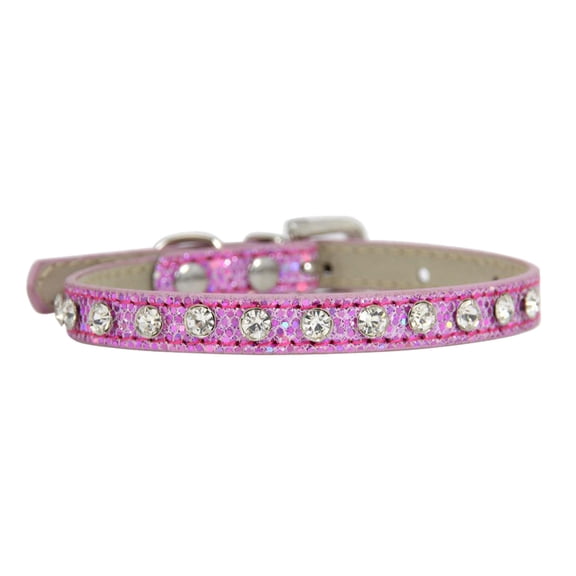 Bling Rhinestone Pet Collar - Adjustable PU Leather Cat Collar with for Small Dogs, Puppies & Rabbits - Sparkling Diamond-Studded Kitten Necklace & Fashion Pet Accessory