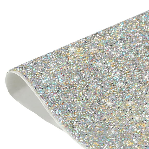 Bling Rhinestone Sheet Self-Adhesive Sticker 9.44 x 15.75 Inch Silver Colorful