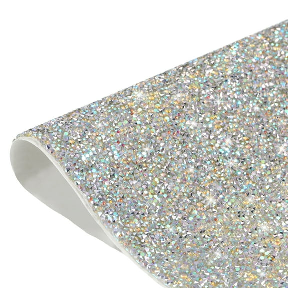 Bling Rhinestone Sheet Self-Adhesive Sticker 9.44 x 7.87 Inch Silver Colorful