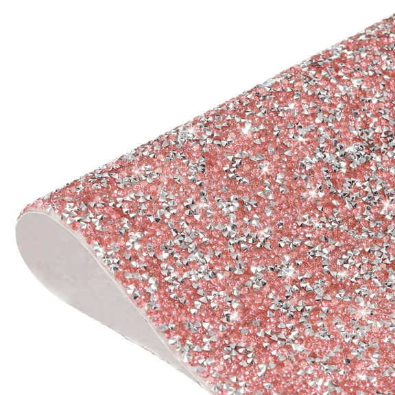 Bling Rhinestone Sheet Self-Adhesive Sticker 9.44 x 7.87 Inch Silver Pink