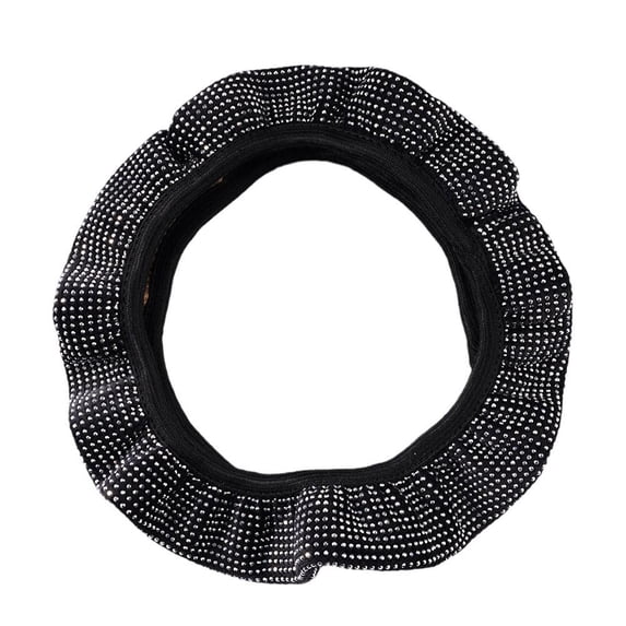 Bling Rhinestone Steering Wheel Cover for Women, Sparkling Crystal A0A5 Auto Accessories, Universal Fit 15 Inch Diameter