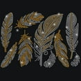 thumbnail image 1 of Bling Rhinestone Stickers Glitter Crystal Feather Decals Iron on Appliques Gemstone Border Sticker Glass Hotfix Rhinestone for Art Craft Clothing Car Window Laptop Decor, 1 of 9