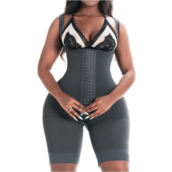 Bling Shapers 098BF Fajas Colombianas Knee Length Shaper Open Bust Tummy Control Shapewear for Curvy Wide Hips