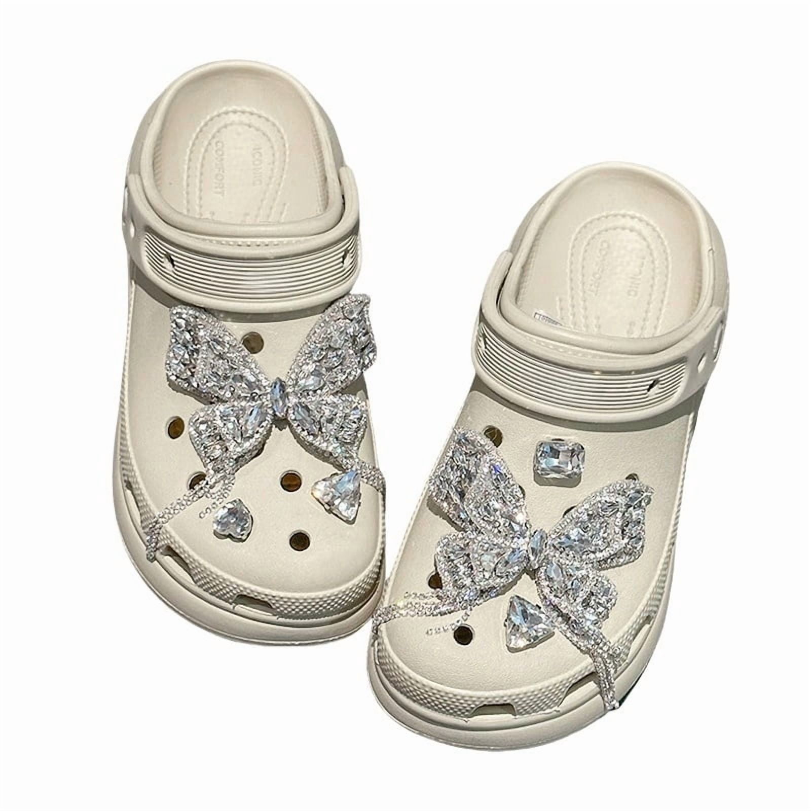 Bling Shoe Charms Designer Bling Big Butterfly Shoes Accessories for Cute Shoe Decoration Charms Butterfly Flower for Sandals Beach Shoes