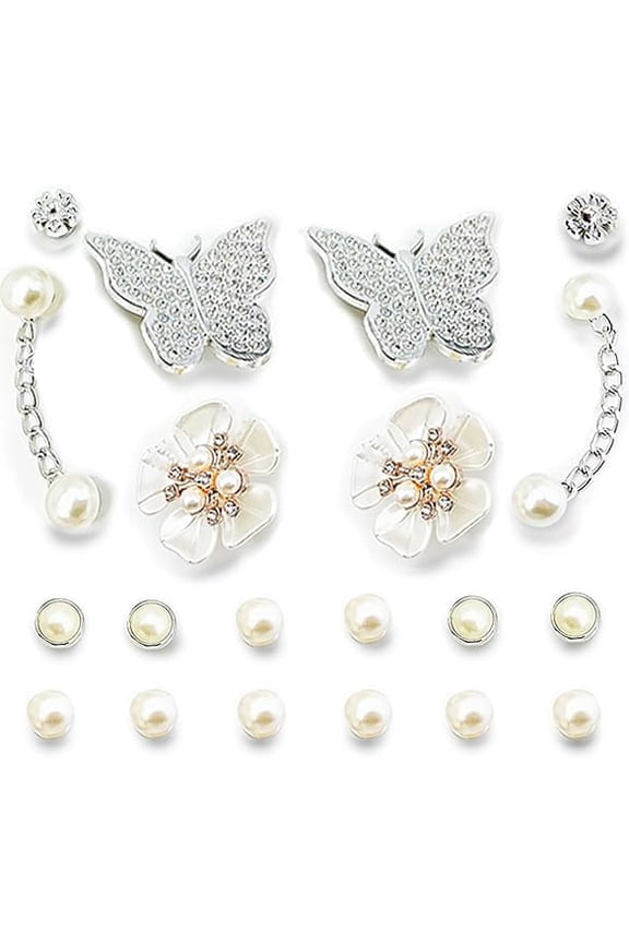 Bling Shoe Charms for Women, Sparkle Rhinestones Shoe Decoration Charms, Gems Shoe Charms, Girly Shoe Chains for Clog Sandals, DIY Shoe Accessories for Party Favor Gift