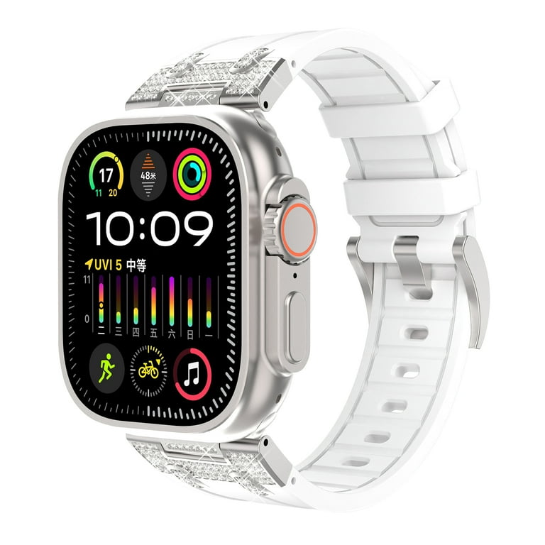 Bling Silicone Band for Apple Watch Band 41mm 40mm 39mm, Glitter