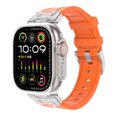 thumbnail image 1 of Bling Silicone Band for Apple Watch Band 41mm 40mm 39mm, Glitter Diamond Strap Secure Buckle Replacement Wristband Designed for iWatch Series 9 8 7 6 5 4 SE 3 2 1 Women Girls, Orange, 1 of 6