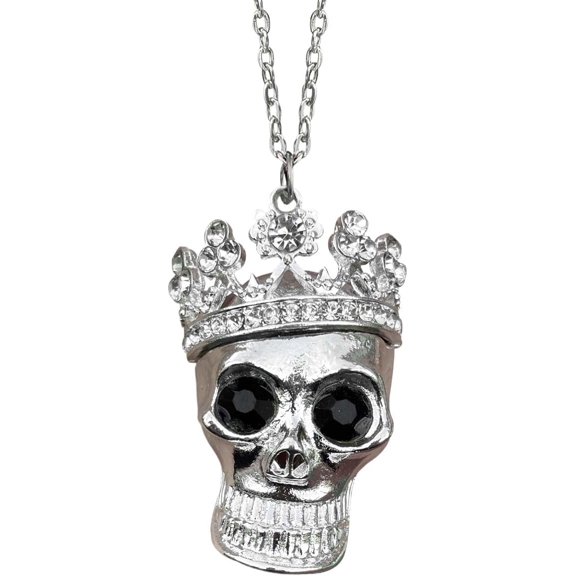 Bling Skull Car Mirror Hanging Accessories, Crystal Diamond Car Interior Ornament Pendant for Women, Lucky Rear View Mirror Charm for Auto Decoration Present
