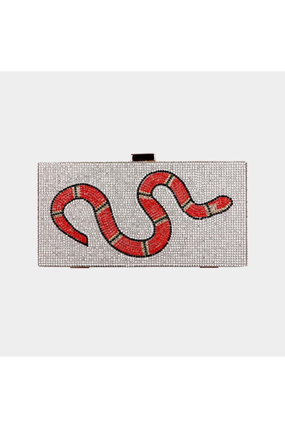 Bling Snake Rectangle Evening Clutch / Crossbody Bag