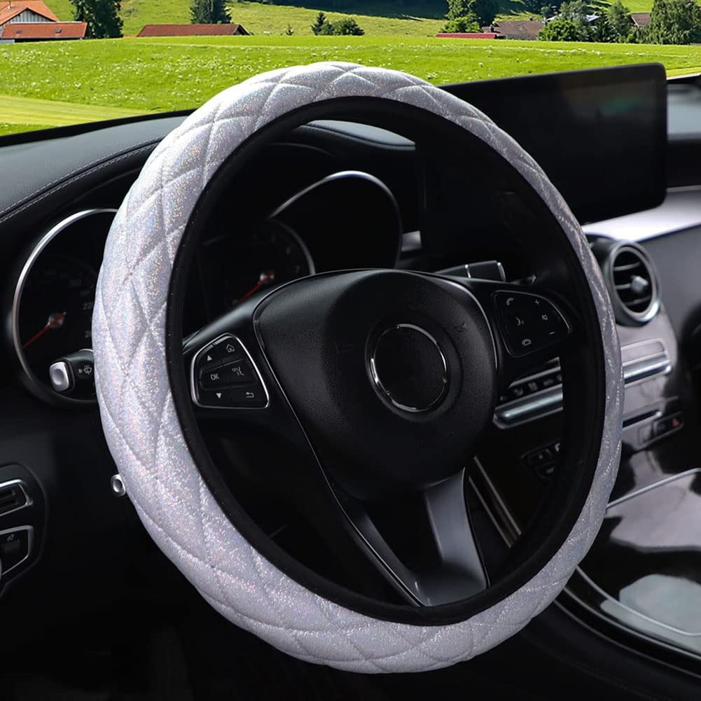 Bling Soft Leather Shiny Car Steering Wheel Cover NonSlip Universal