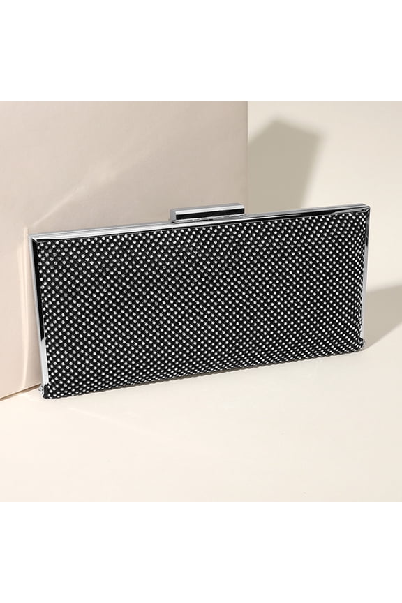 Bling Solid Flat Evening Clutch / Crossbody Bag