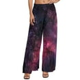 thumbnail image 1 of Bling Star Pants Summer High Waist Stars Are Out Tonight Galaxy Casual Wide Pants Oversize Streetwear Print Straight Trousers, 1 of 2