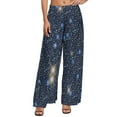 thumbnail image 1 of Bling Star Pants Summer High Waist Stars Are Out Tonight Galaxy Casual Wide Pants Oversize Streetwear Print Straight Trousers, 1 of 2
