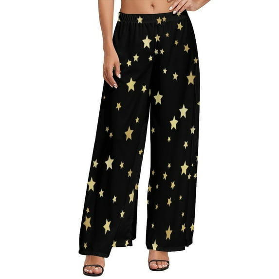 Bling Star Pants Summer High Waist Stars Are Out Tonight Galaxy Casual Wide Pants Oversize Streetwear Print Straight Trousers