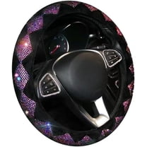 Bling Steering Wheel Cover for Women 15 Inches Car Steering Wheel Cover Shiny Crystal Bling Car Accessories for Women, Pink