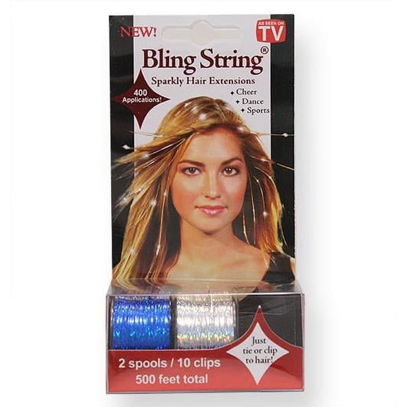 Mia Bling String Hologram Hair Extensions Blue 1.44 Ounce