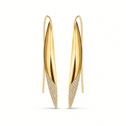 Bling Trax 14K Gold-Plated CZ Long Drop Earrings for Women