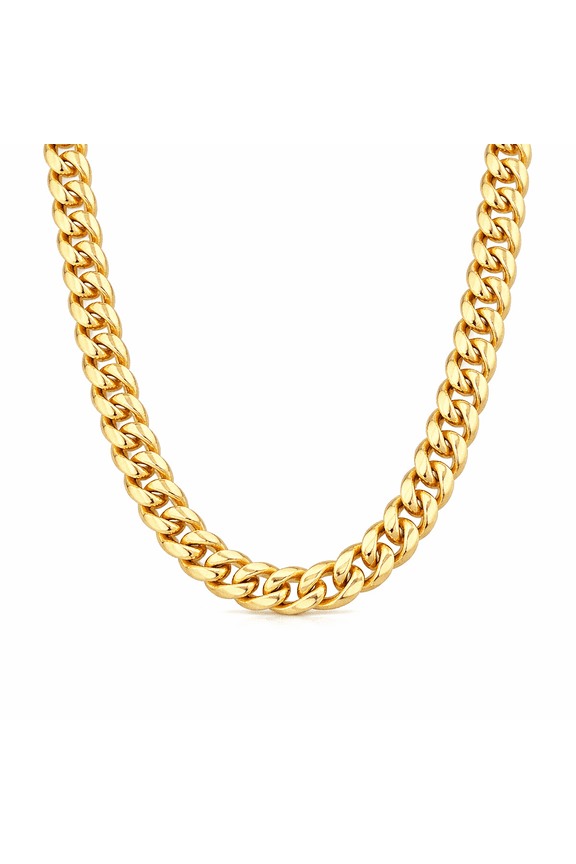 14K Gold Plated Miami Cuban Link Necklace Chain – Hidden Lock, Men & Women Hip Hop Jewelry, Luxury Finish