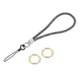 thumbnail image 1 of Bling Wristlet Lanyard, 5.3" Rhinestone Keychain Strap, Gray, 1 of 6